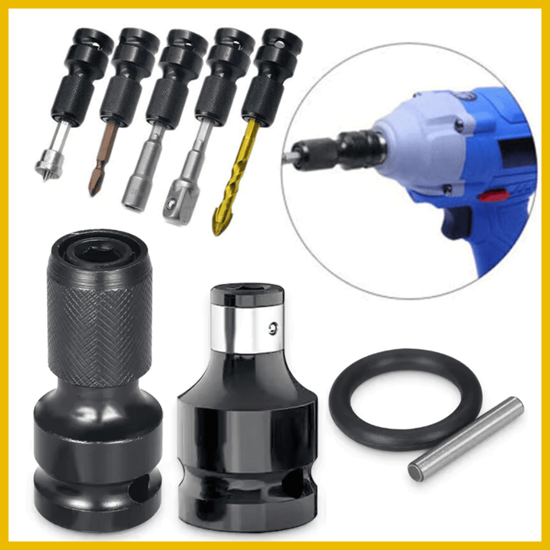 Adaptador para Impacto de 1/2″ a 1/4″ Cambio Rápido – Set de 2 Piezas Alta Resistencia