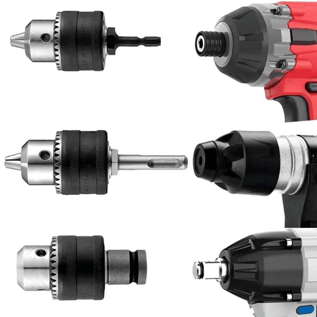 Mandril Chuck con Llave + Set de 3 Adaptadores