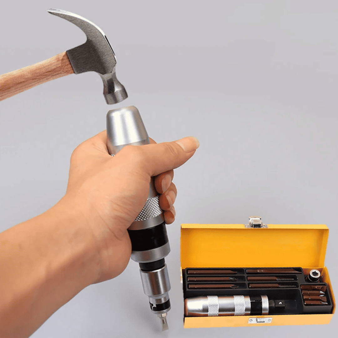Destornillador de Impacto Manual 13 Piezas – Extracción y Ajuste de Tornillos Resistentes
