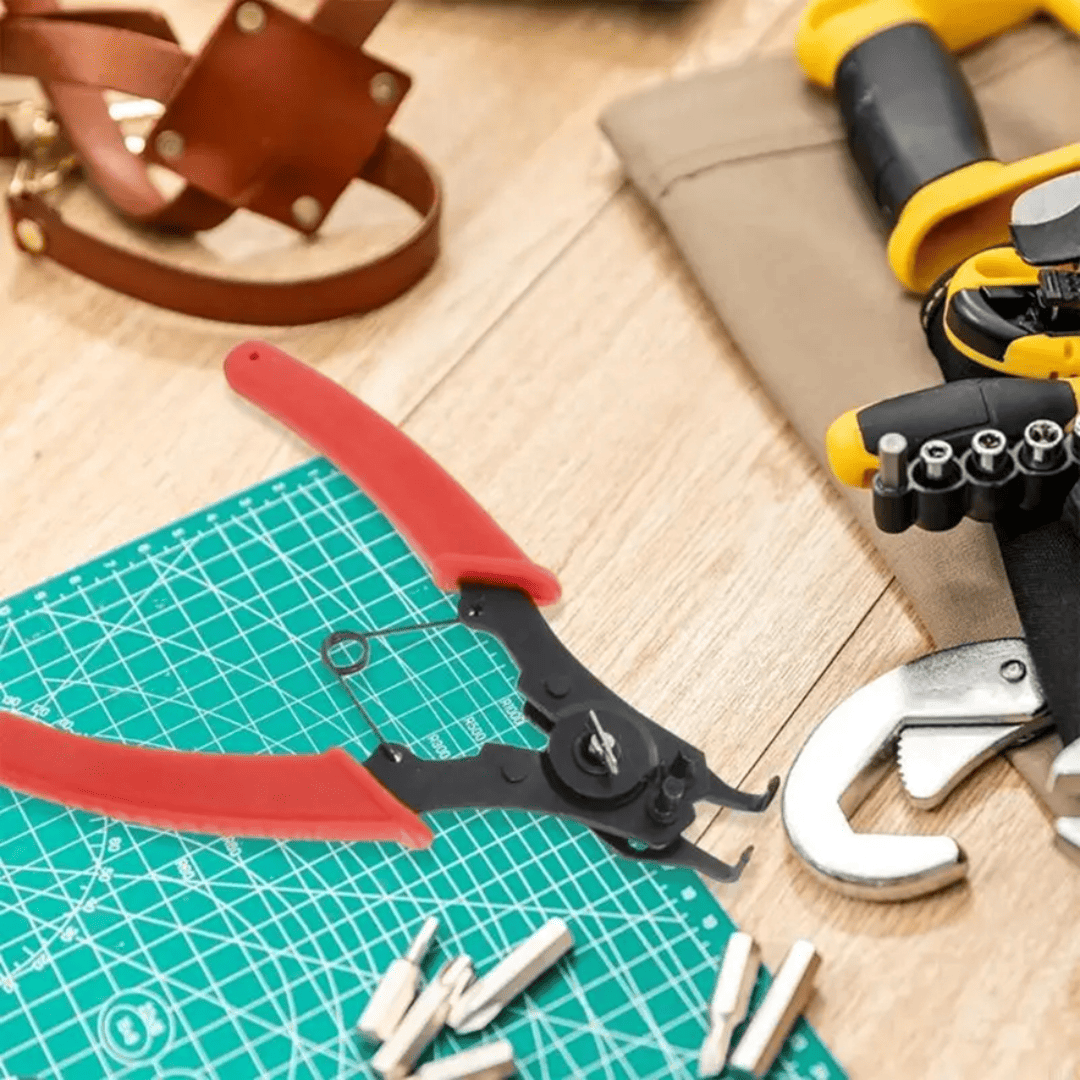 Alicate Pinza Saca Seguro Multiuso 4 en 1 – Para Anillos Internos y Externos con Cambio Rápido
