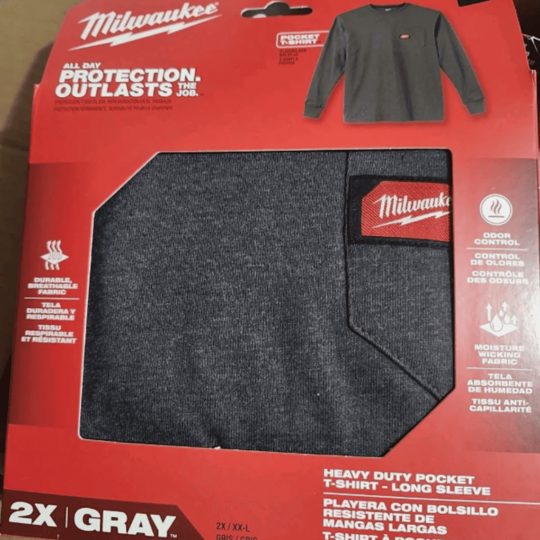 Camiseta de Trabajo Milwaukee Gris 602G-L – Resistencia y Comodidad para Jornadas Exigentes