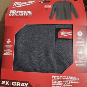 Camiseta de Trabajo Milwaukee Gris 602G-L – Resistencia y Comodidad para Jornadas Exigentes
