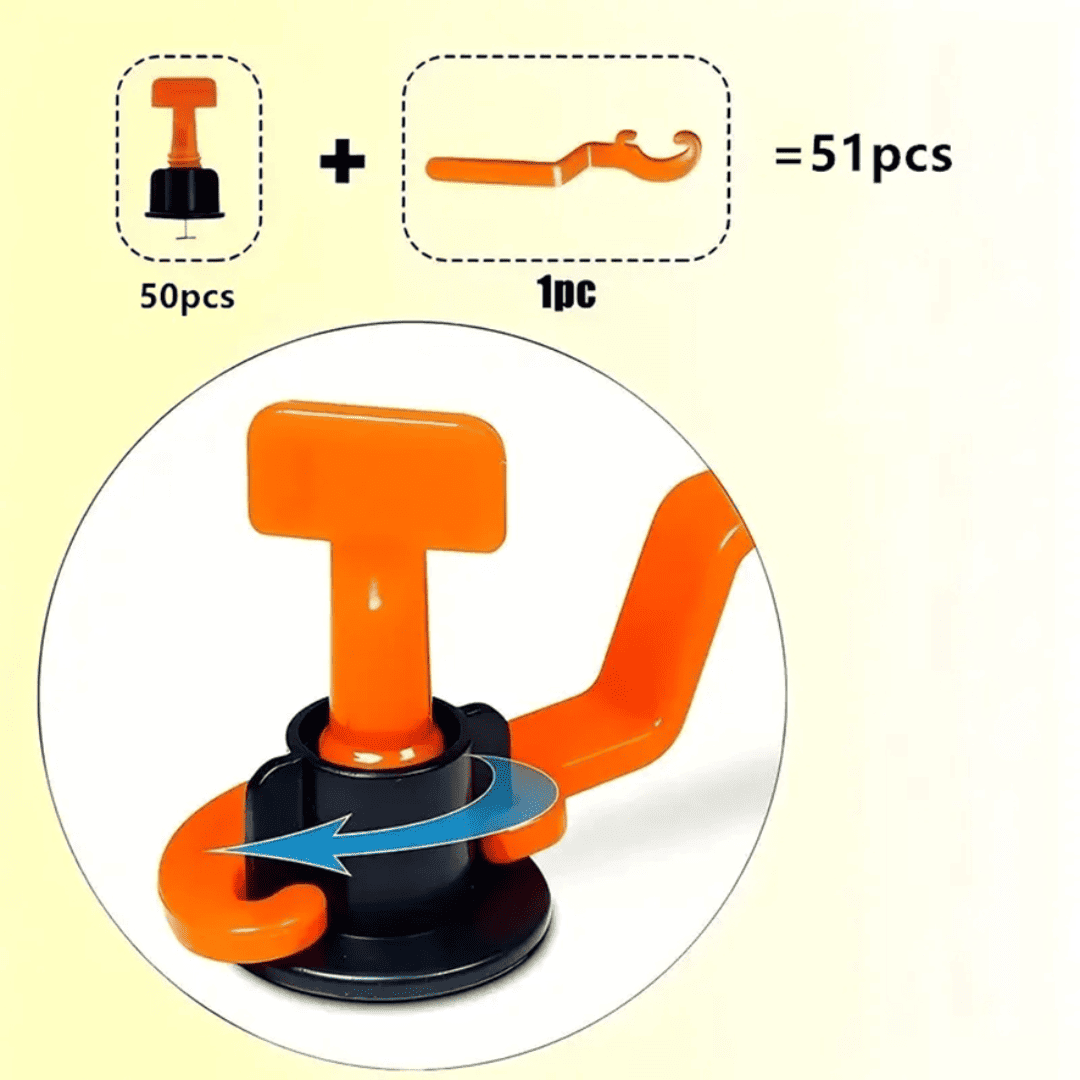 Niveladores Reutilizables TX50 + Llave Especial – Sistema de 50 Piezas para Instalación de Baldosas