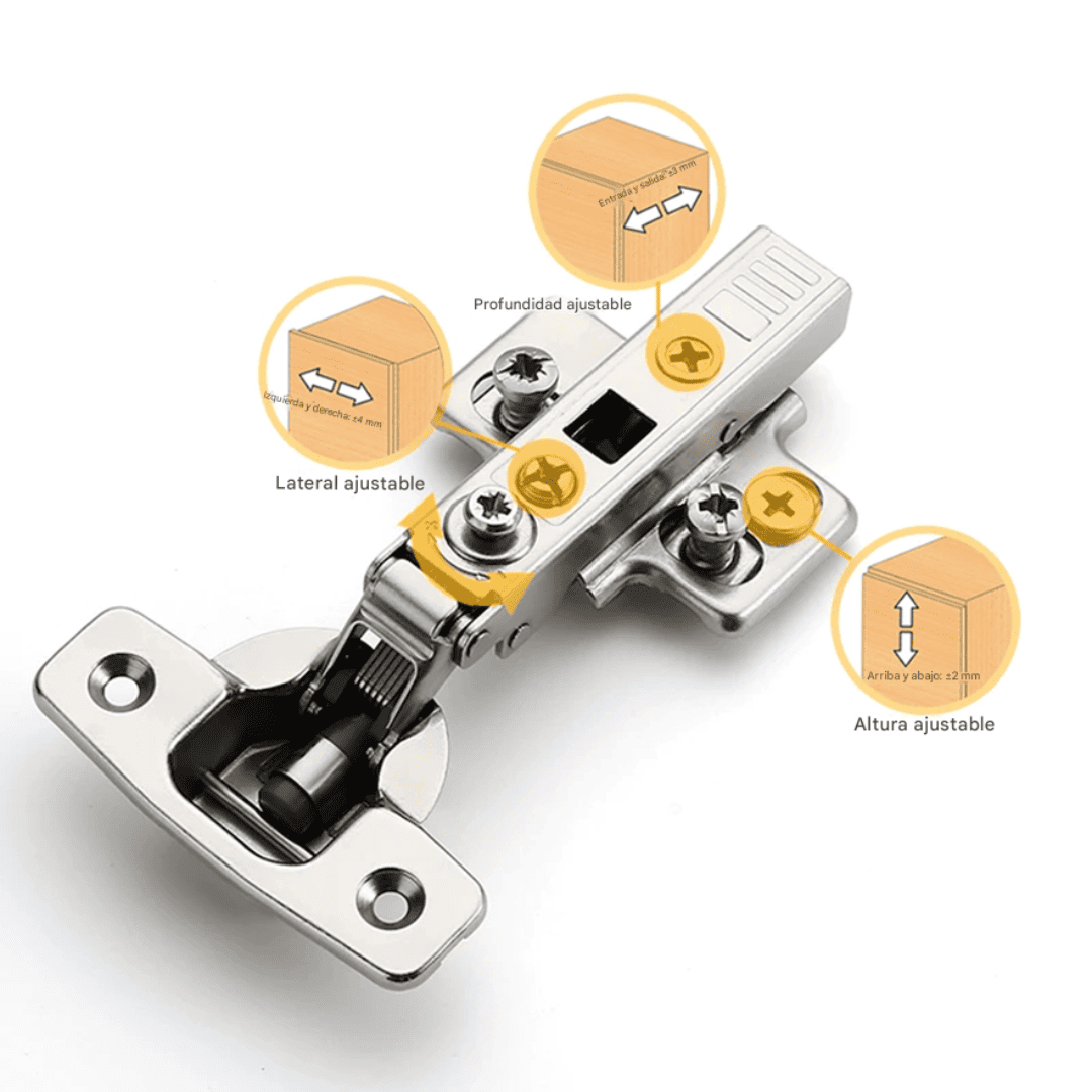 Bisagra Cierre Suave 4D de 35mm Lateral