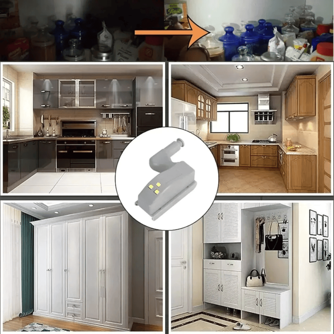 Luz LED para Bisagra con Encendido Automático – Iluminación Práctica y Discreta para Gabinetes y Closets