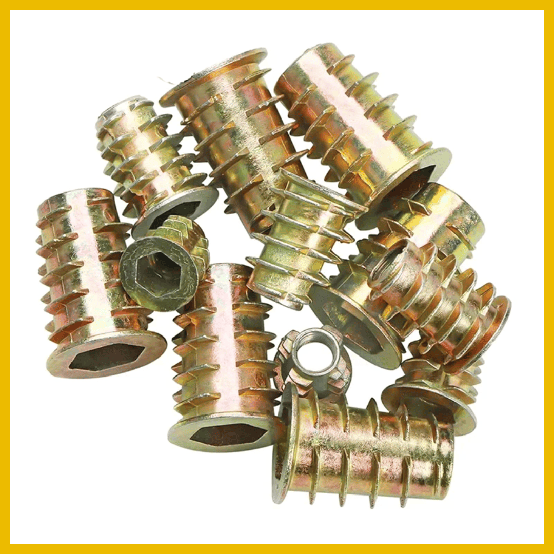 Tuercas de Inserción Roscadas – M6, M8 y M10 con Cabeza Hexagonal y Brida