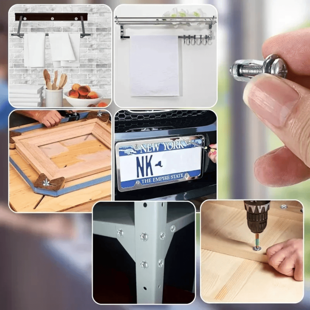 Kit de Tuerca y Tornillo Expansivo M4, M5, M6 y M8 – Fijación Segura en Placa o Metal con Fácil Instalación