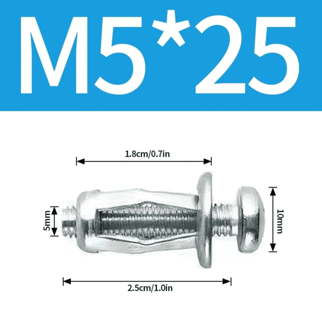 Kit de Tuerca y Tornillo Expansivo M4, M5, M6 y M8 – Fijación Segura en Placa o Metal con Fácil Instalación