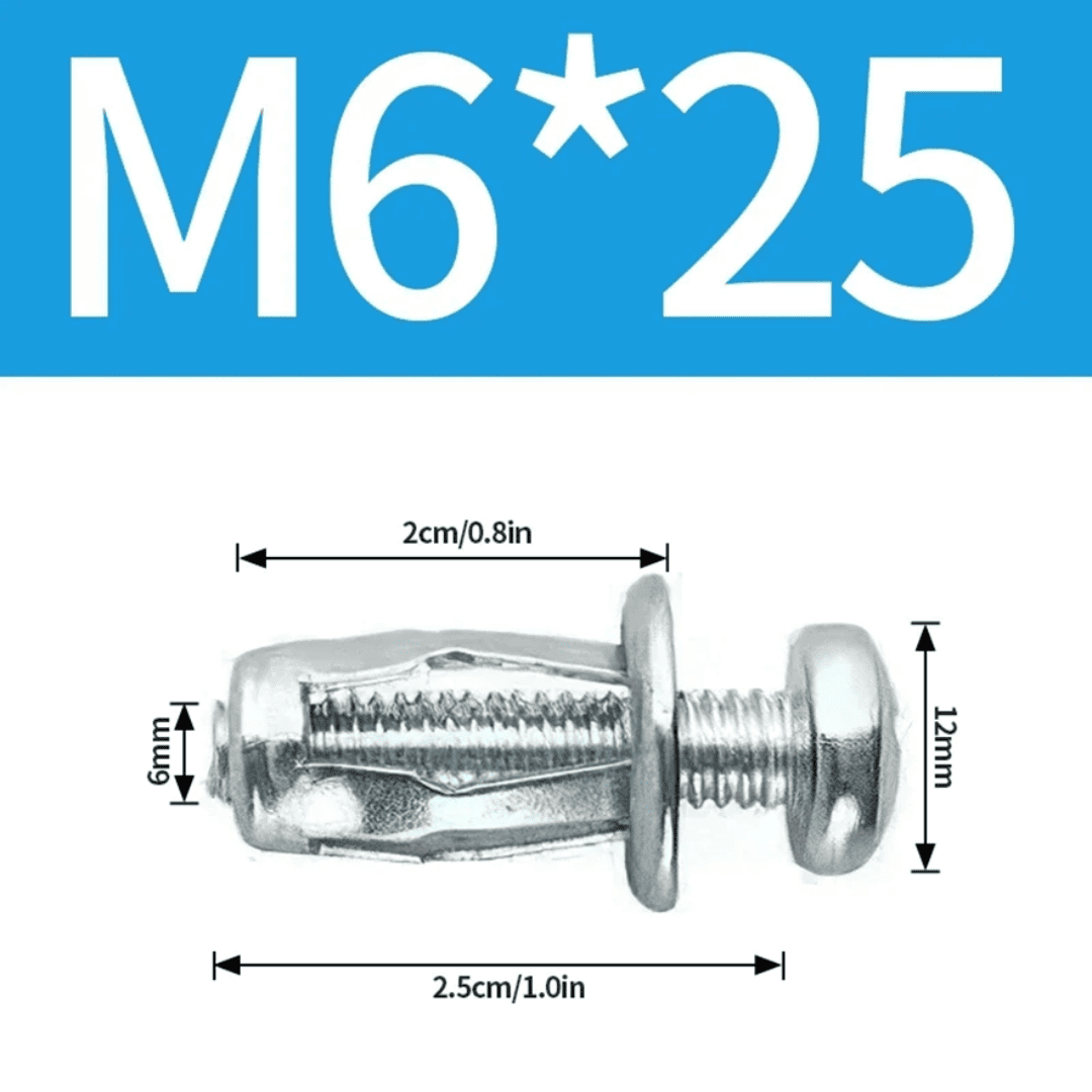 Kit de Tuerca y Tornillo Expansivo M4, M5, M6 y M8 – Fijación Segura en Placa o Metal con Fácil Instalación