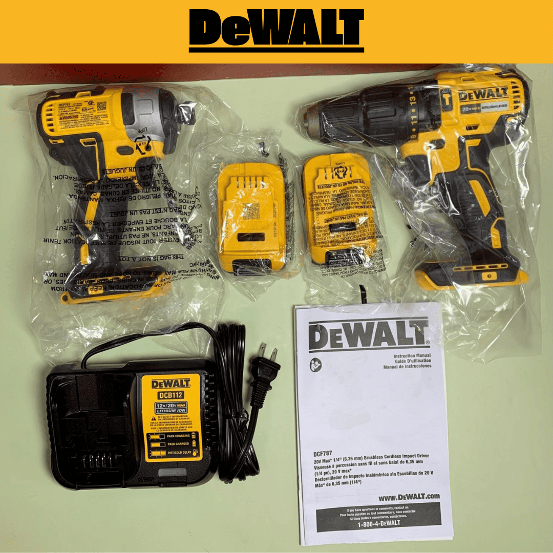 Combo DeWALT DCK228E2 – Taladro y Atornillador de Impacto Brushless 20V con 2 Baterías y Cargador