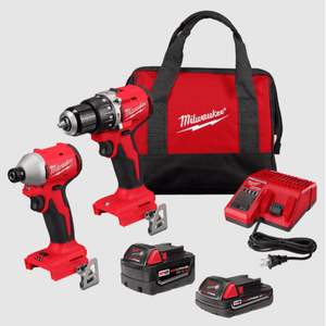 Combo Brushless Compacto Milwaukee M18™ 3693-22CX – Taladro Percutor + Atornillador de Impacto 3 Velocidades