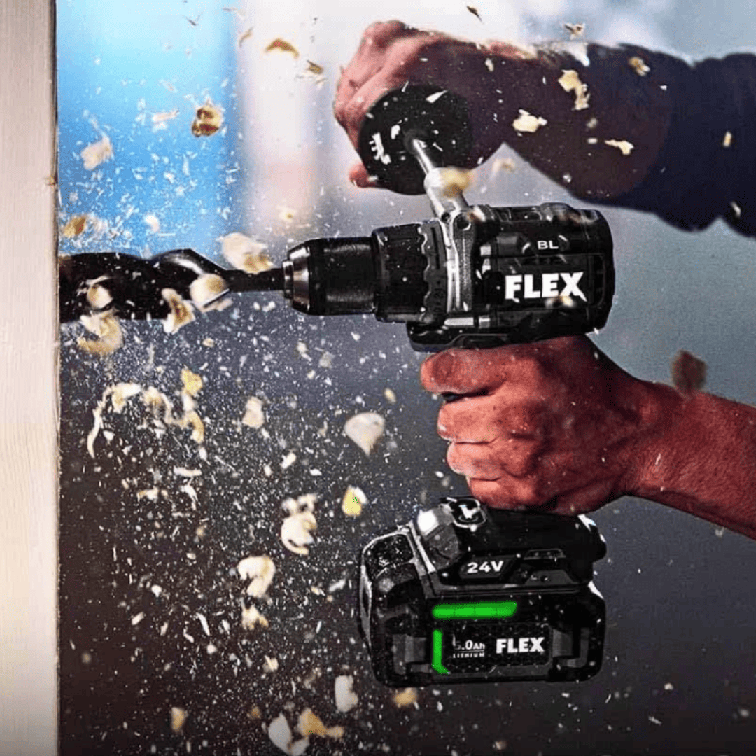 Taladro/Atornillador FLEX Turbo FX1171T – Potencia de 24V con Modo Turbo y Batería 5Ah Incluida