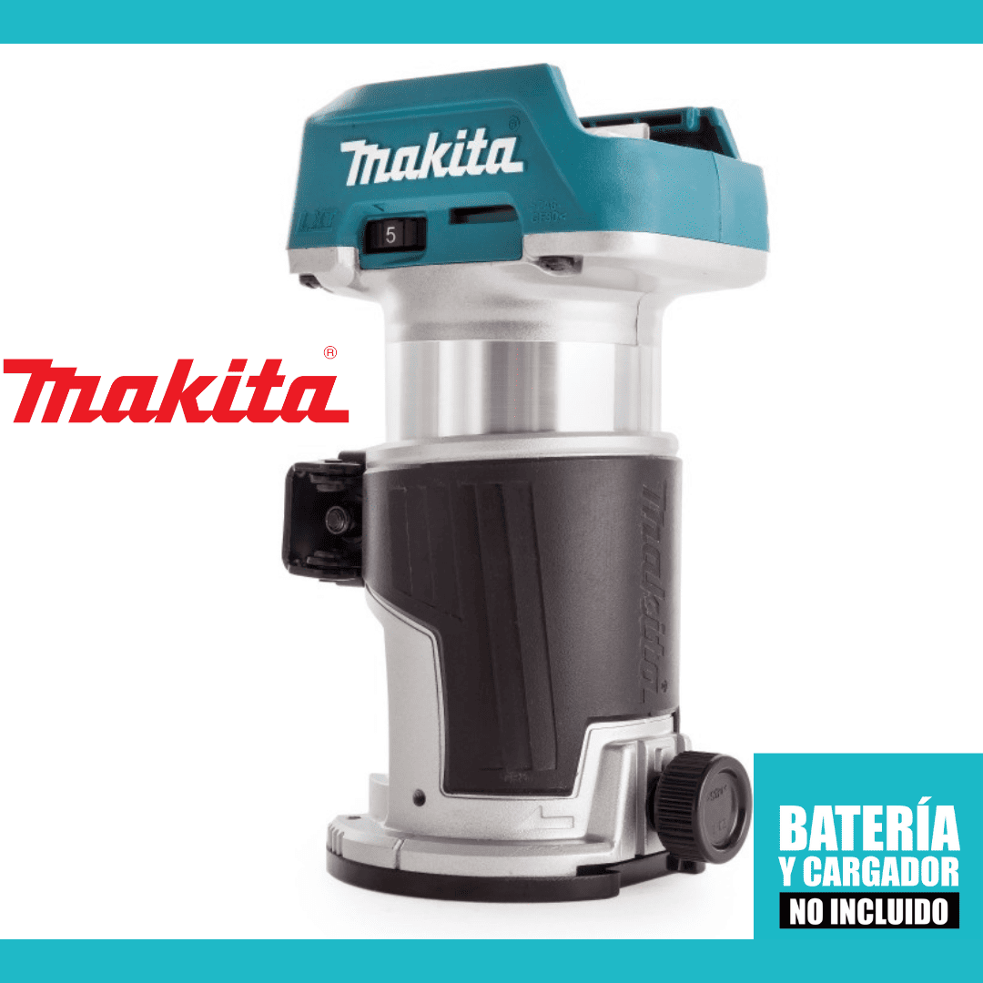 Makita DRT50Z Ruteadora Recortadora 18V 1/4” – 3/8” – Potencia Inalámbrica para Fresado Preciso y Profesional
