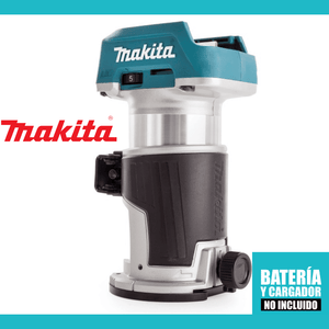Makita DRT50Z Ruteadora Recortadora 18V 1/4” – 3/8” – Potencia Inalámbrica para Fresado Preciso y Profesional