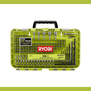 Kit de Brocas y Puntas RYOBI 120 Piezas – Versatilidad Total para Taladro y Atornillado