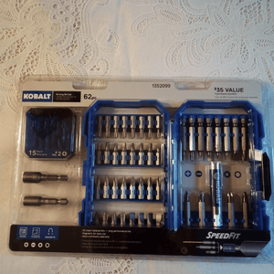 Juego de 62 Piezas Kobalt SPEEDFIT 1352099– Set de Puntas Magnéticas S2 con Estuche