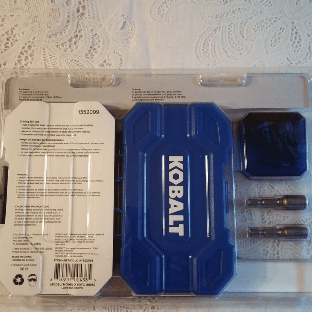 Juego de 62 Piezas Kobalt SPEEDFIT 1352099– Set de Puntas Magnéticas S2 con Estuche