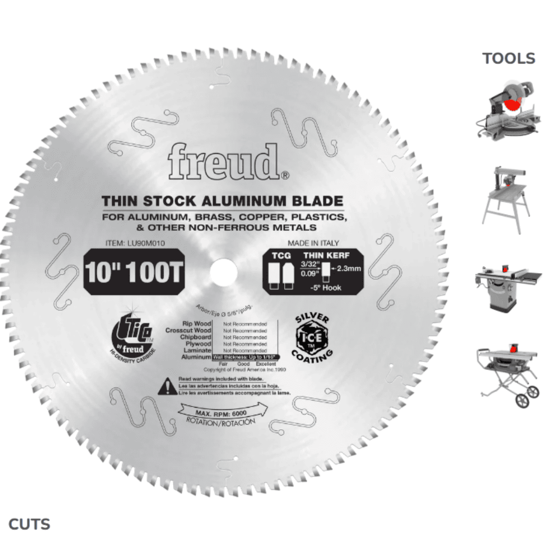 Disco Industrial Freud LU90M010 – Corte Preciso para Aluminio y Metales No Ferrosos