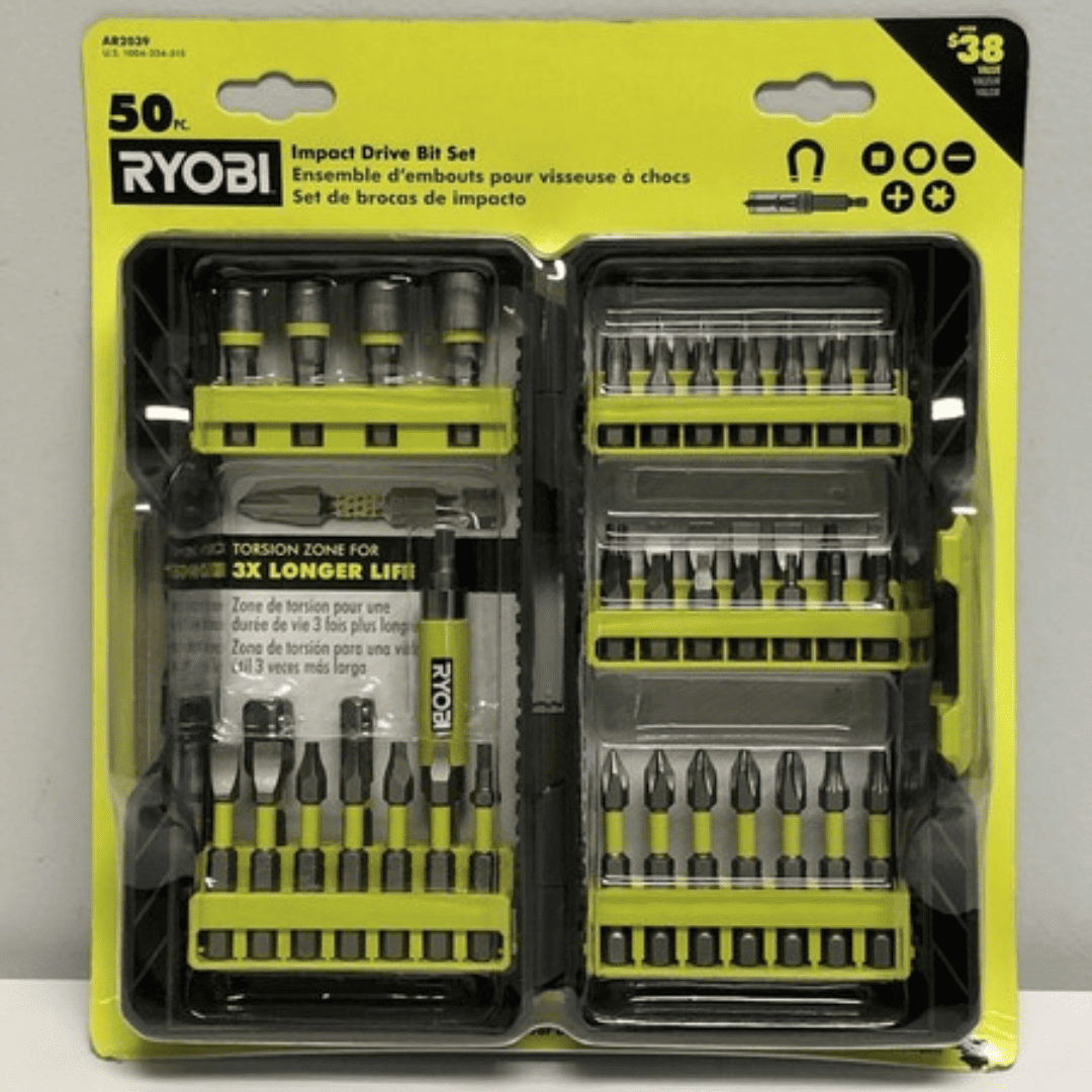 RYOBI AR2039 Juego de Brocas de Impacto de 50 Piezas – Resistencia y Versatilidad en un Solo Kit