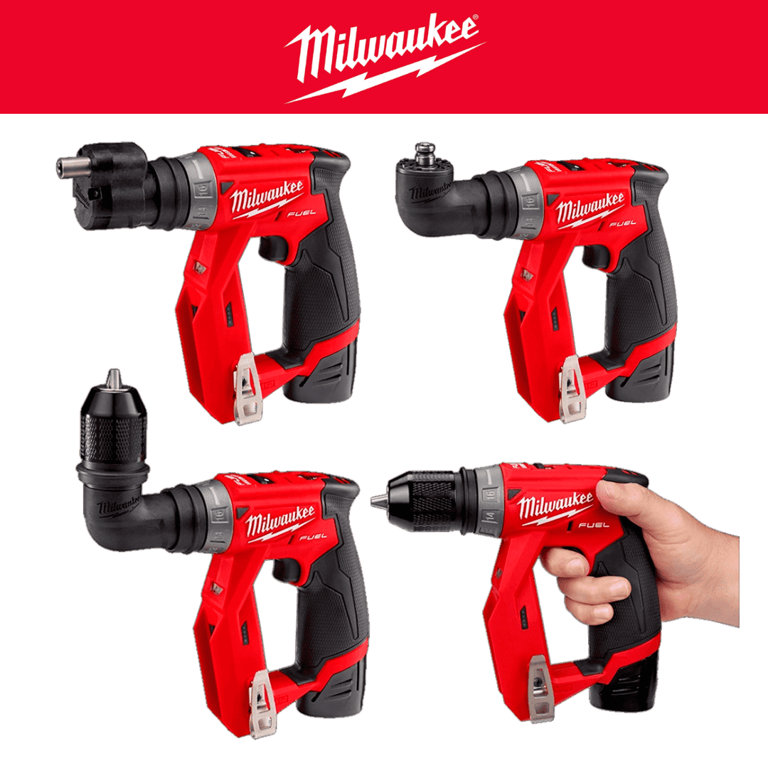 Milwaukee 2505-20 Taladro/Destornillador de Instalación M12 FUEL™ – Versatilidad 4 en 1 para Accesos Difíciles