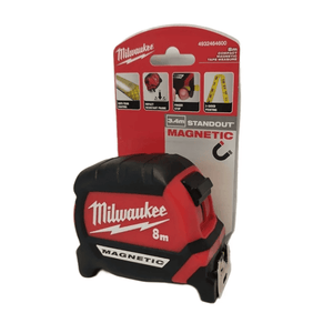 Cinta Métrica Magnética Milwaukee 8 m – Precisión Industrial y Diseño Ergonómico
