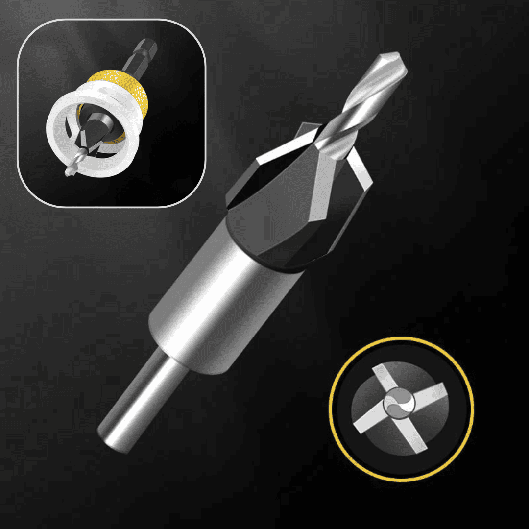 Broca Avellanadora con Tope Pro 2.8 x 8 mm – Precisión Ajustable para Madera y Melamina