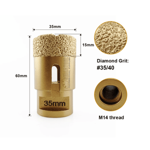 Copa Diamantada de Oro PRO – Corte y Perforación de Alto Rendimiento en Porcelanato, Mármol y Granito