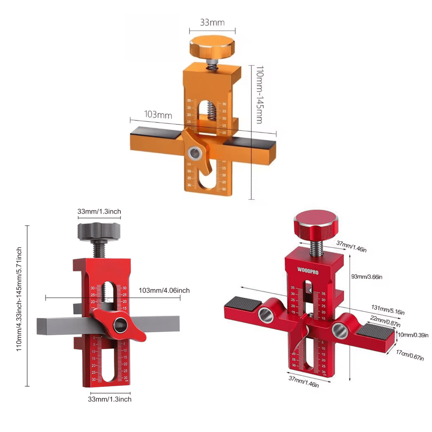 SOPORTES CON GUIAS REGULABLE - COD:(100778 - 100755 - 100528)