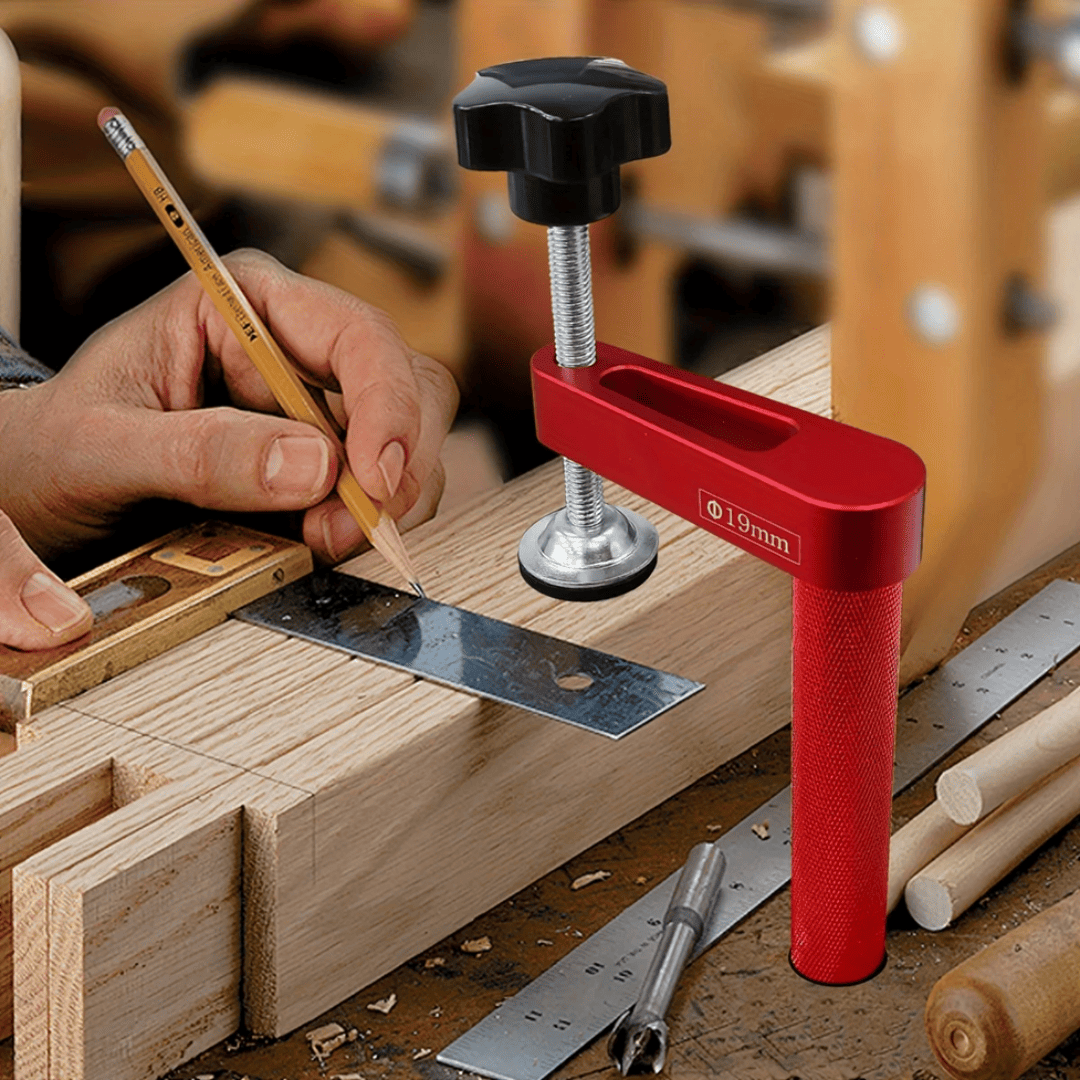 Abrazaderas de Mesa Vertical – Vástago de 19 mm (3/4”) para Sujeción Rápida y Segura en Carpintería