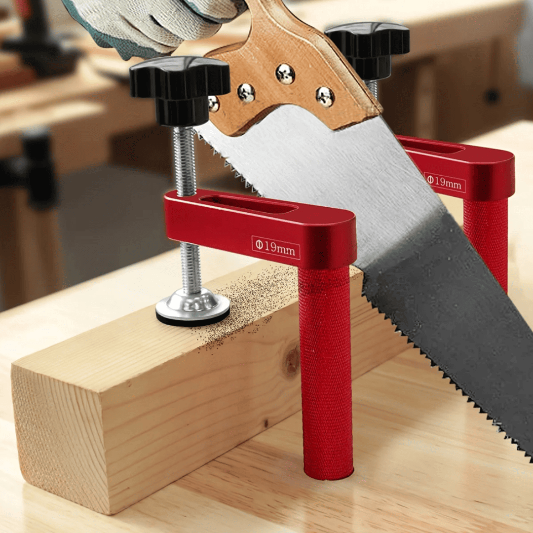 Abrazaderas de Mesa Vertical – Vástago de 19 mm (3/4”) para Sujeción Rápida y Segura en Carpintería