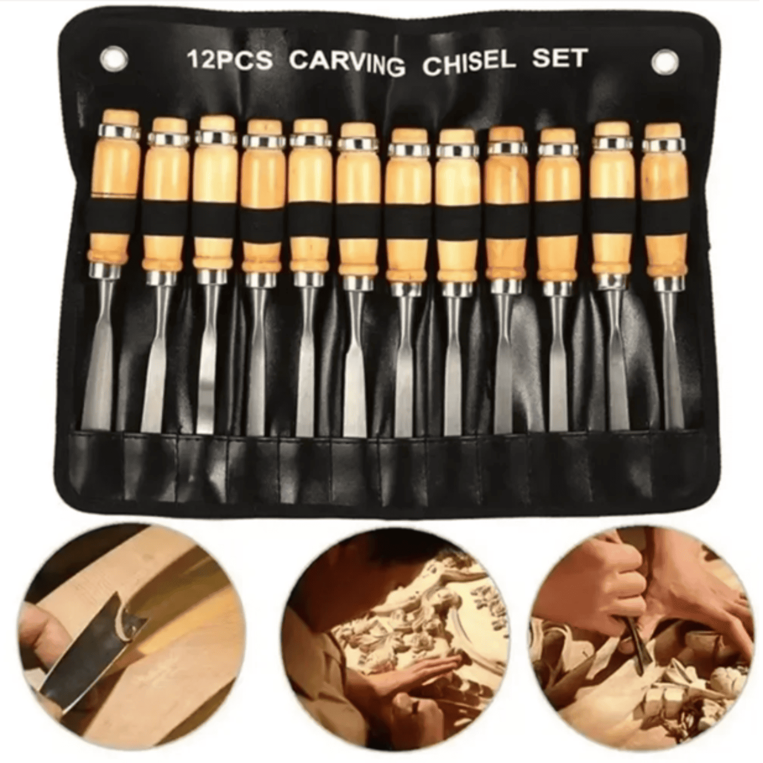 Gubias para Madera Set de 12pcs - Acerados