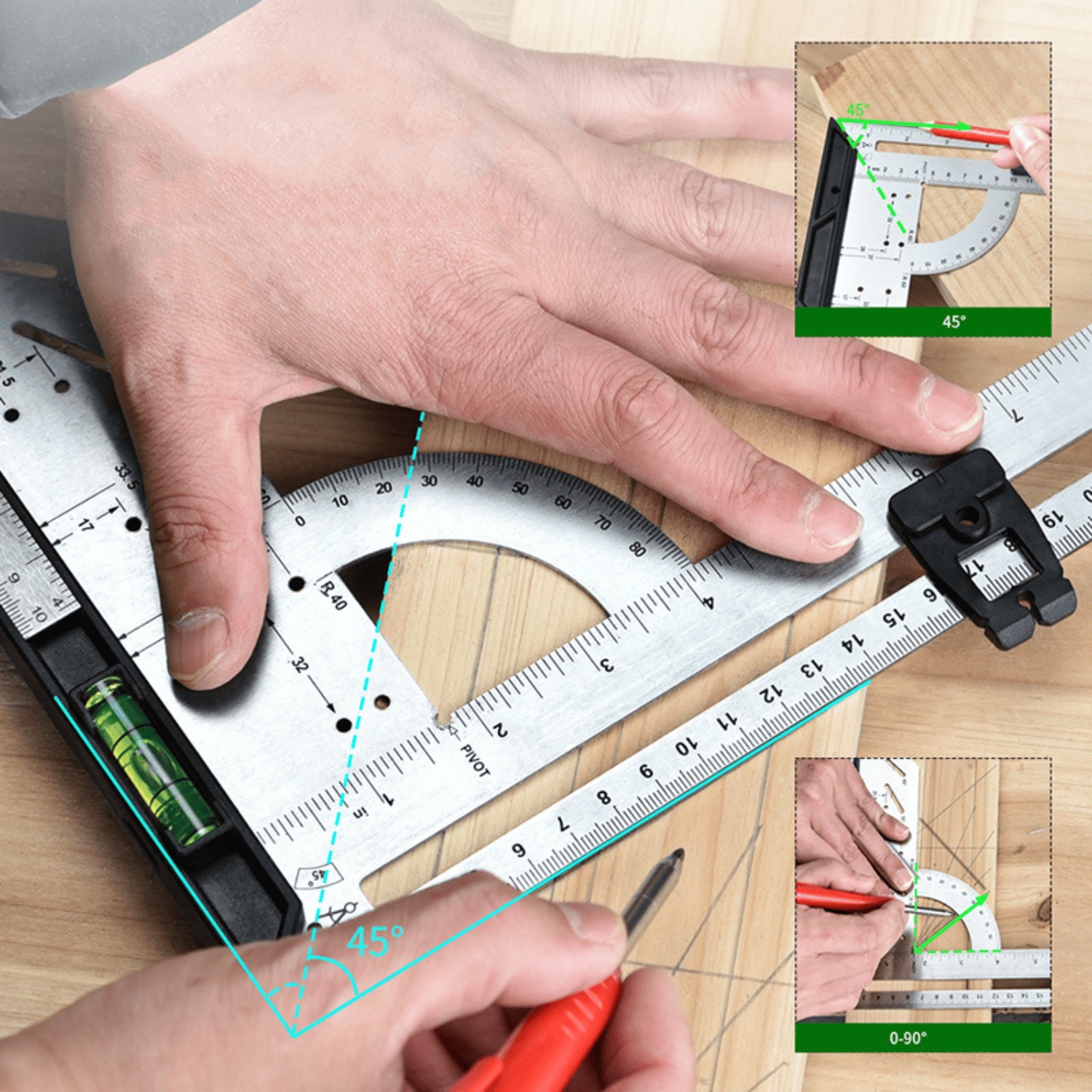 Escuadra Rápida PRO 7" y 12" – Tipo Carpintero