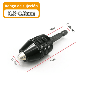 Portabrocas 0.3–6.5 mm & 0.3–8 mm con Cambio Rápido