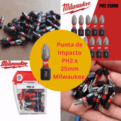 Punta de Impacto PH2 x 25mm Milwaukee