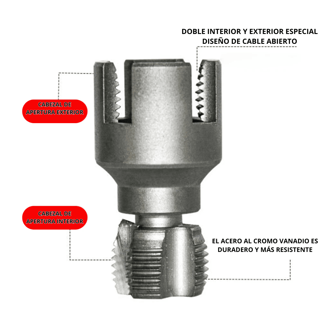 Tarraja 1/2” y 3/4” para Tubos PVC – Rosca Interna y Externa Compatible con Taladro