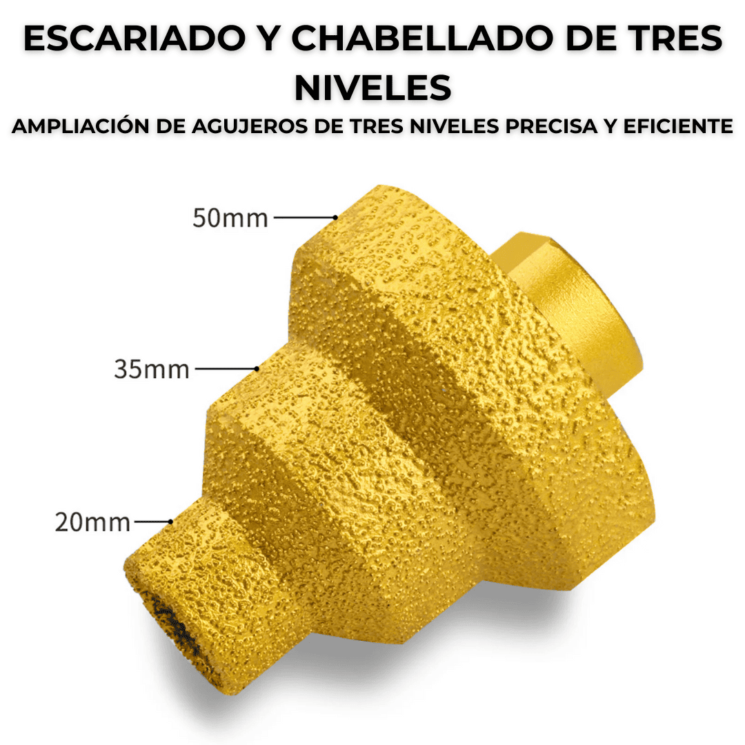 Broca Cónica Diamantada Tipo Escalonada – Ampliación Precisa y Corte Fino en Porcelanato y Piedra