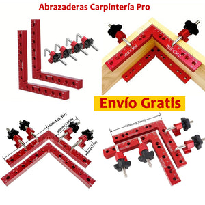 2 Abrazaderas De Angulo Recto De 16cm Con 4 Clips De Fijacion En Metal