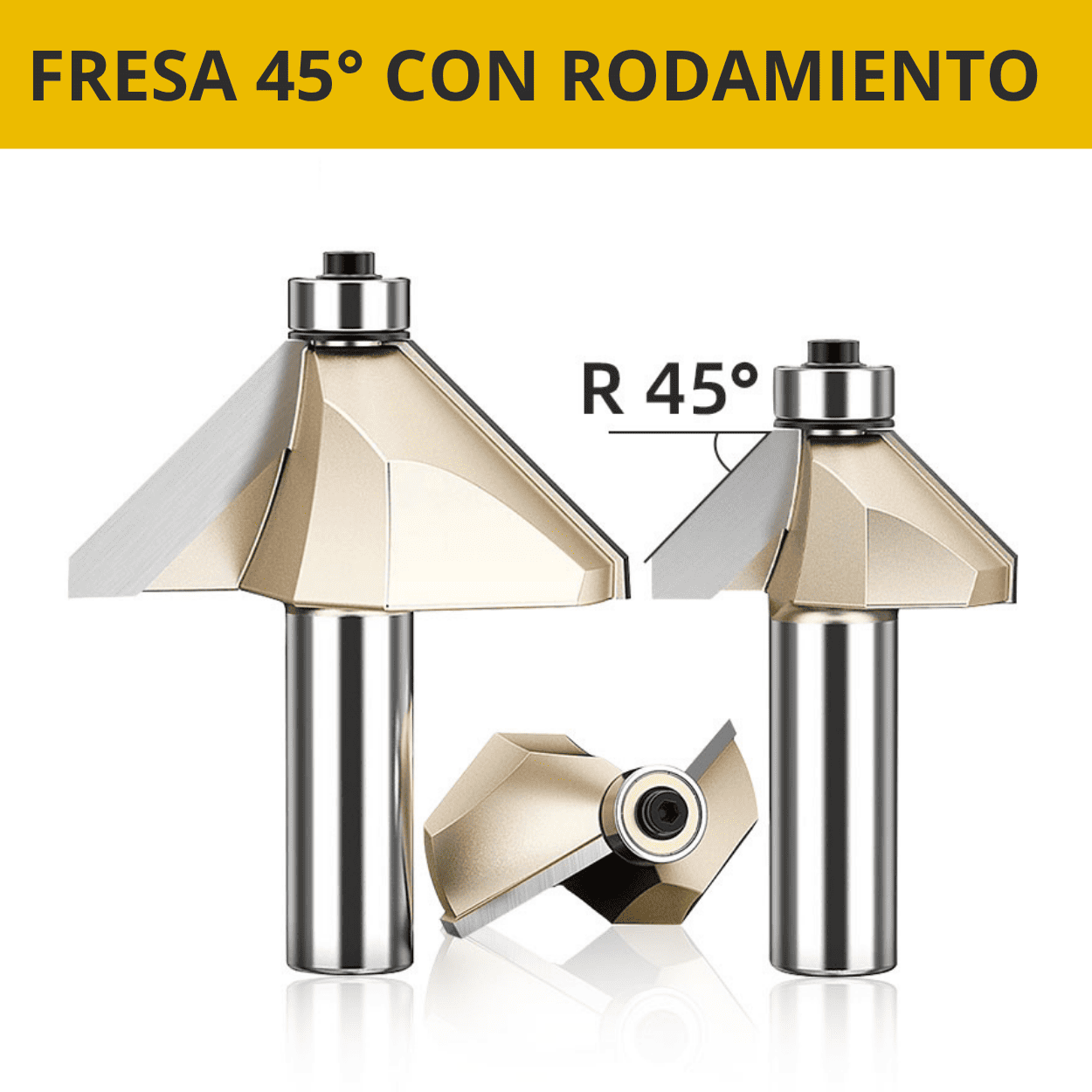 Fresa 45° con Rodamiento – Corte Preciso y Profesional