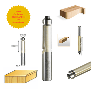 Fresa Copiadora 38 mm ARDEN – Seguimiento Preciso con Rodamiento