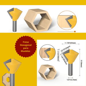 Fresa Hexagonal para Muebles – Vástago 12mm