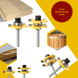 Fresa Machimbrado Recto – Set Hembra y Macho
