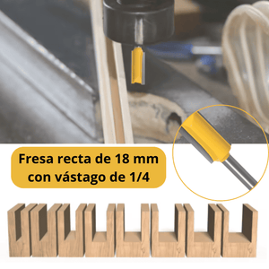 Fresa Recta 18 mm – Corte Profundo y Preciso