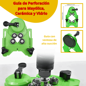 Guía de Perforación con Ventosa para Mayólica, Cerámica y Vidrio