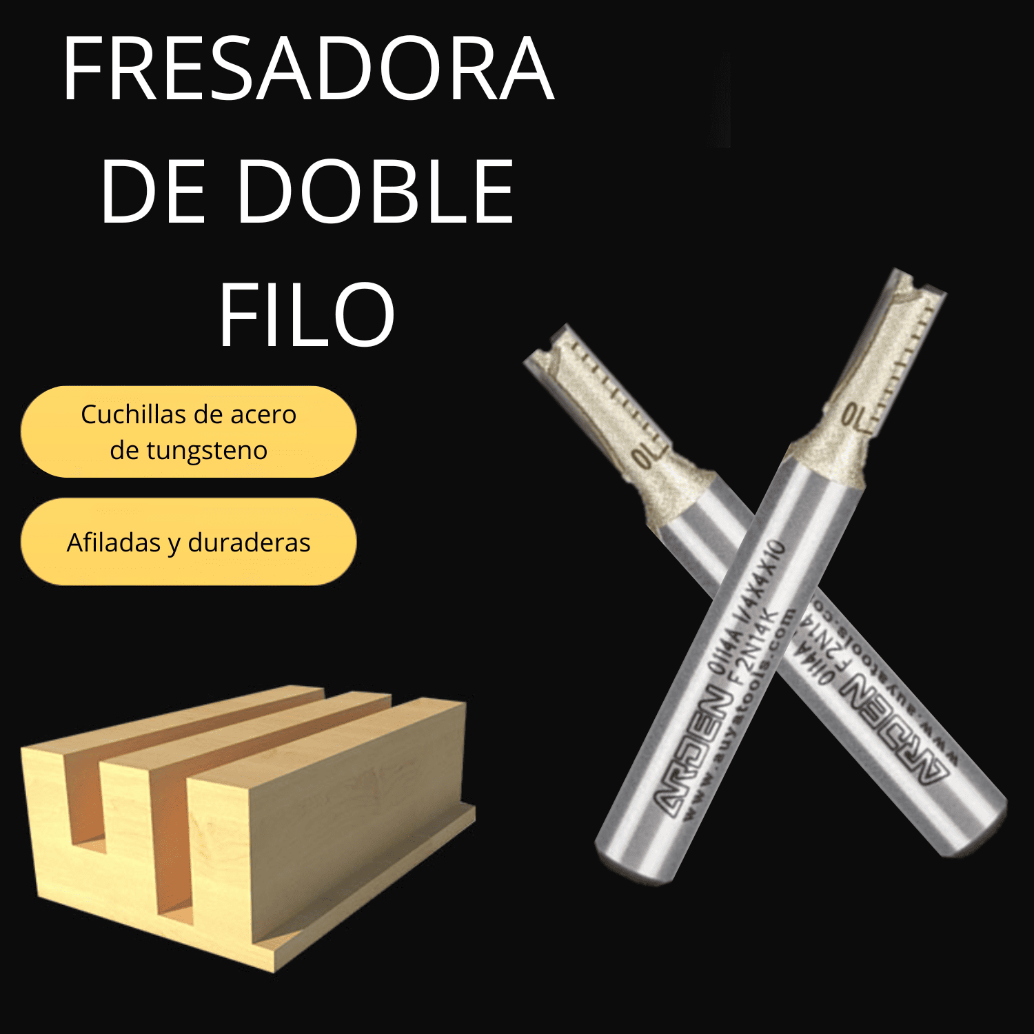Fresa Corte Recto 4mm ARDEN – Precisión Profesional en Madera