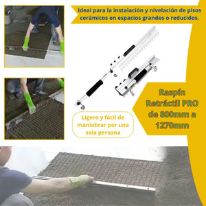 Raspín Retráctil PRO de 800mm a 1270mm - con Sistema de Polea y Nivelación