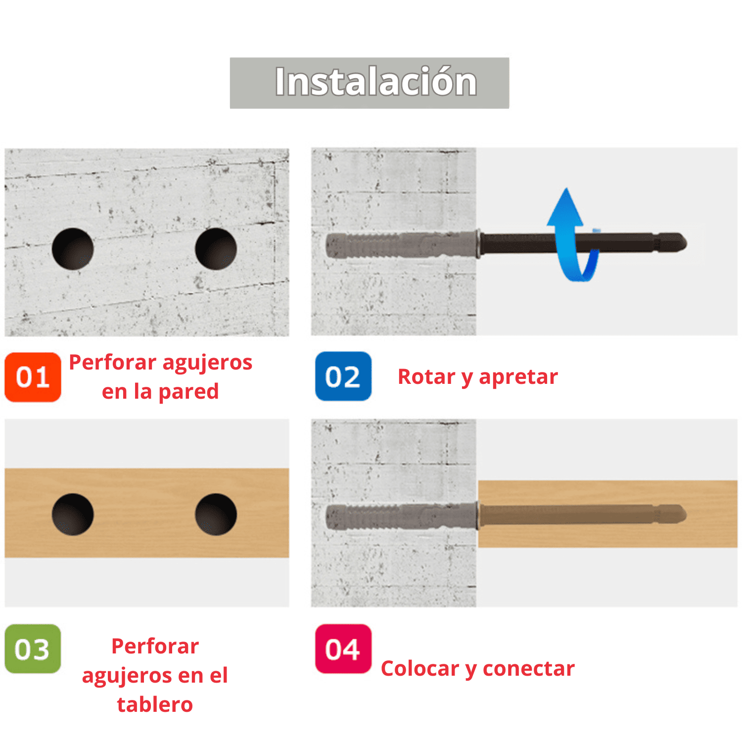 Tornillos Ocultos para Repisas Flotantes – 10x100 mm & 10x145 mm