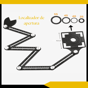 Regla Localizadora de Agujeros 6 Pliegues en Aluminio – Versión Estándar y PRO con Cola de Pez