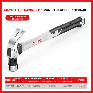 Martillo PRO con Agarre Magnético – Antideslizante y Preciso para Carpintería Profesional