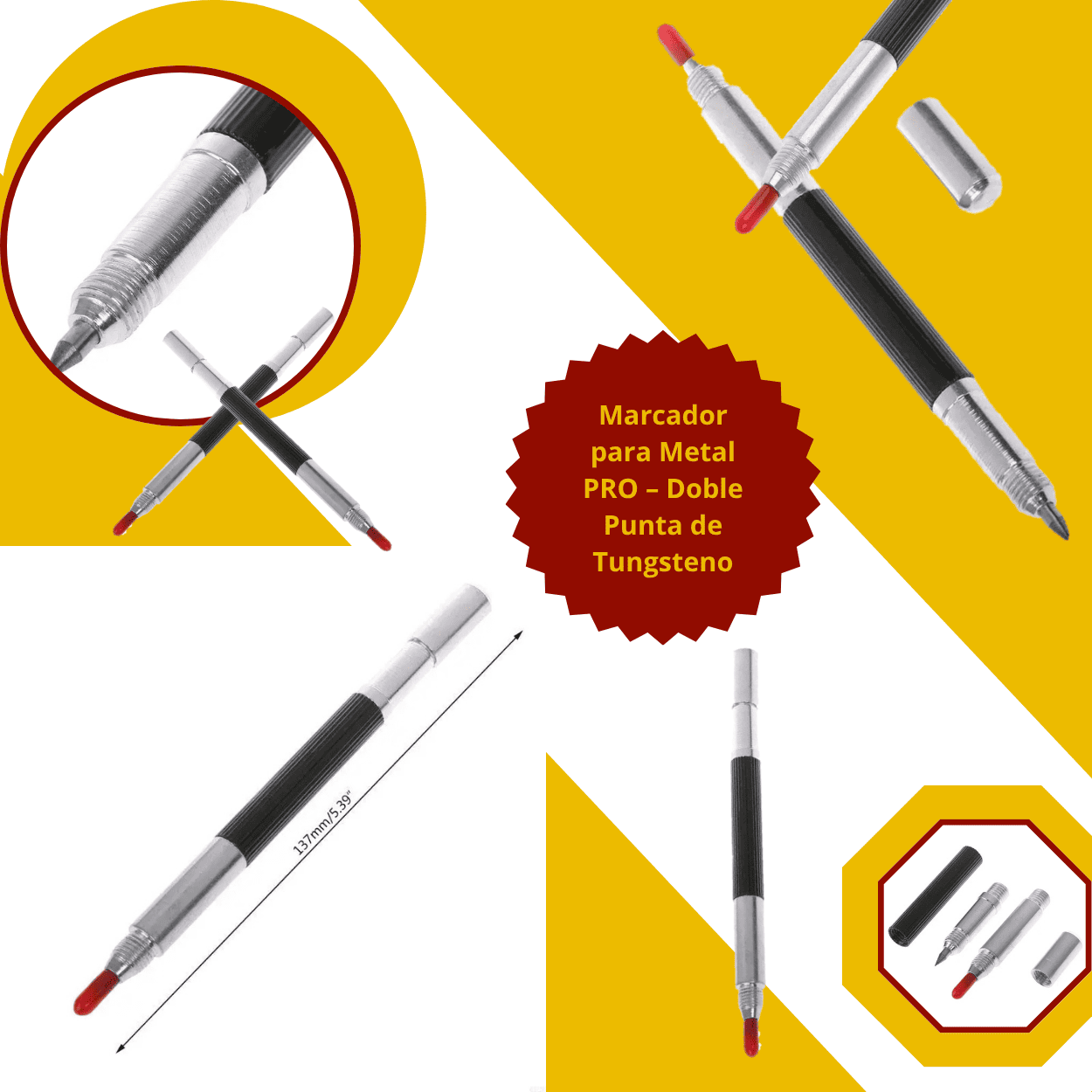 Marcador para Metal PRO – Doble Punta de Tungsteno