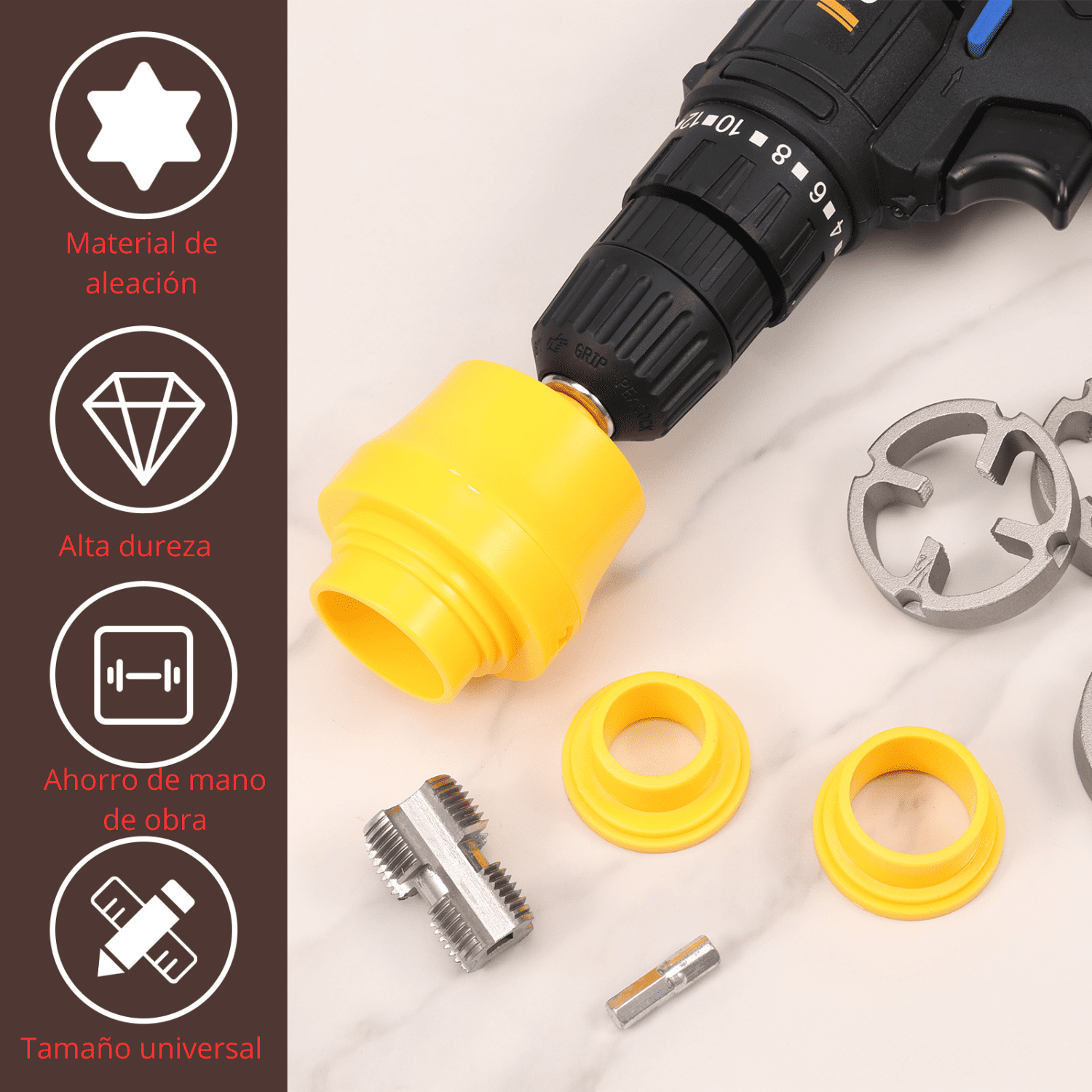 Set de Tarrajas para Tubos PVC – 10pcs